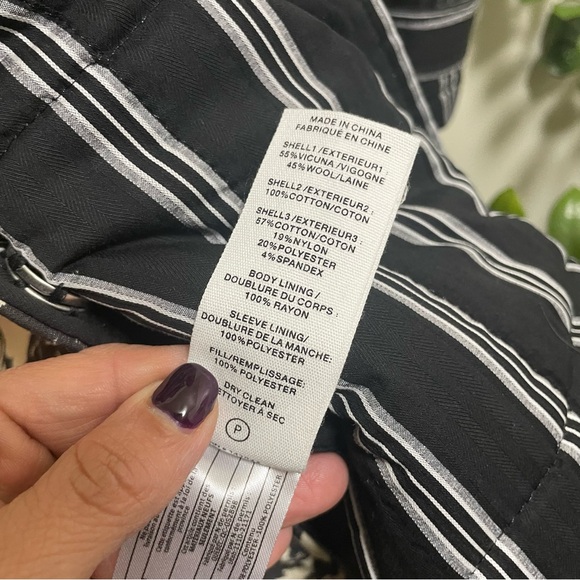 Avec Les Filles Quilted Robe Coat in a black and cream patch work L - Picture 9 of 10